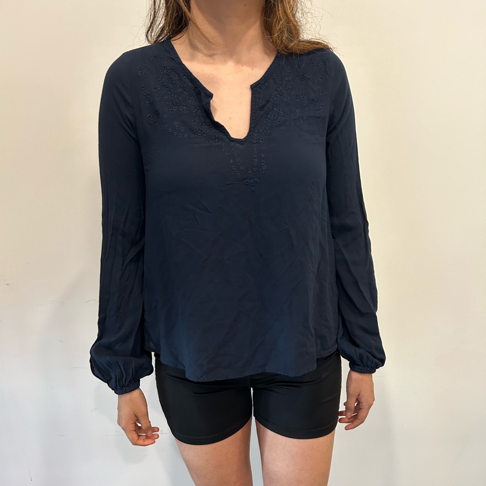 Abercrombie and Fitch Navy Blue Women's Top Cotton